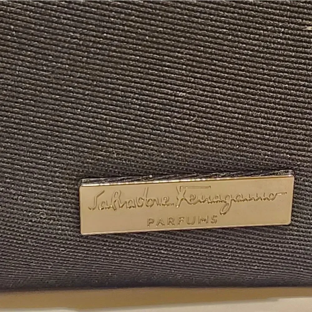 New Salvatore Ferragamo x Alitalia Business Class Canvas w/Gancini Amenity Bag
